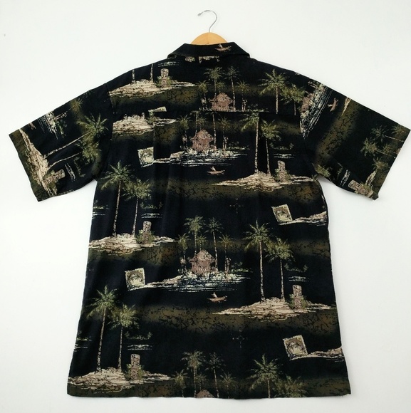 Joe Marlin | Earth Tones Hawaiian Tiki Button Up - Picture 6 of 7
